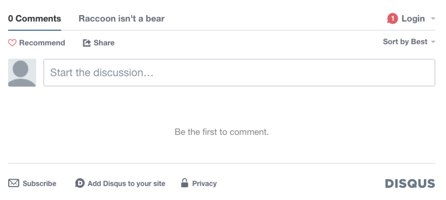 example disqus configuration page