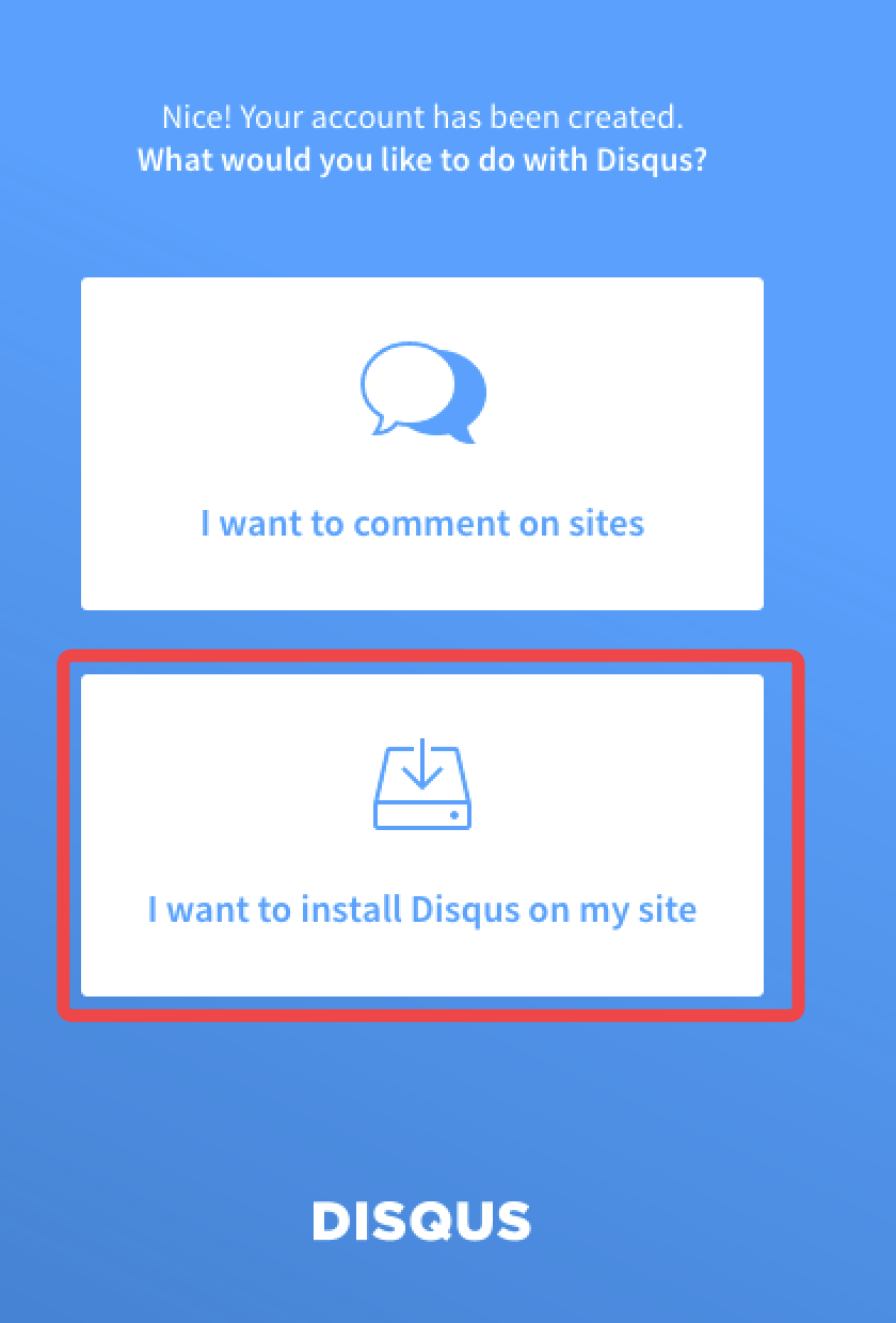 example disqus install page