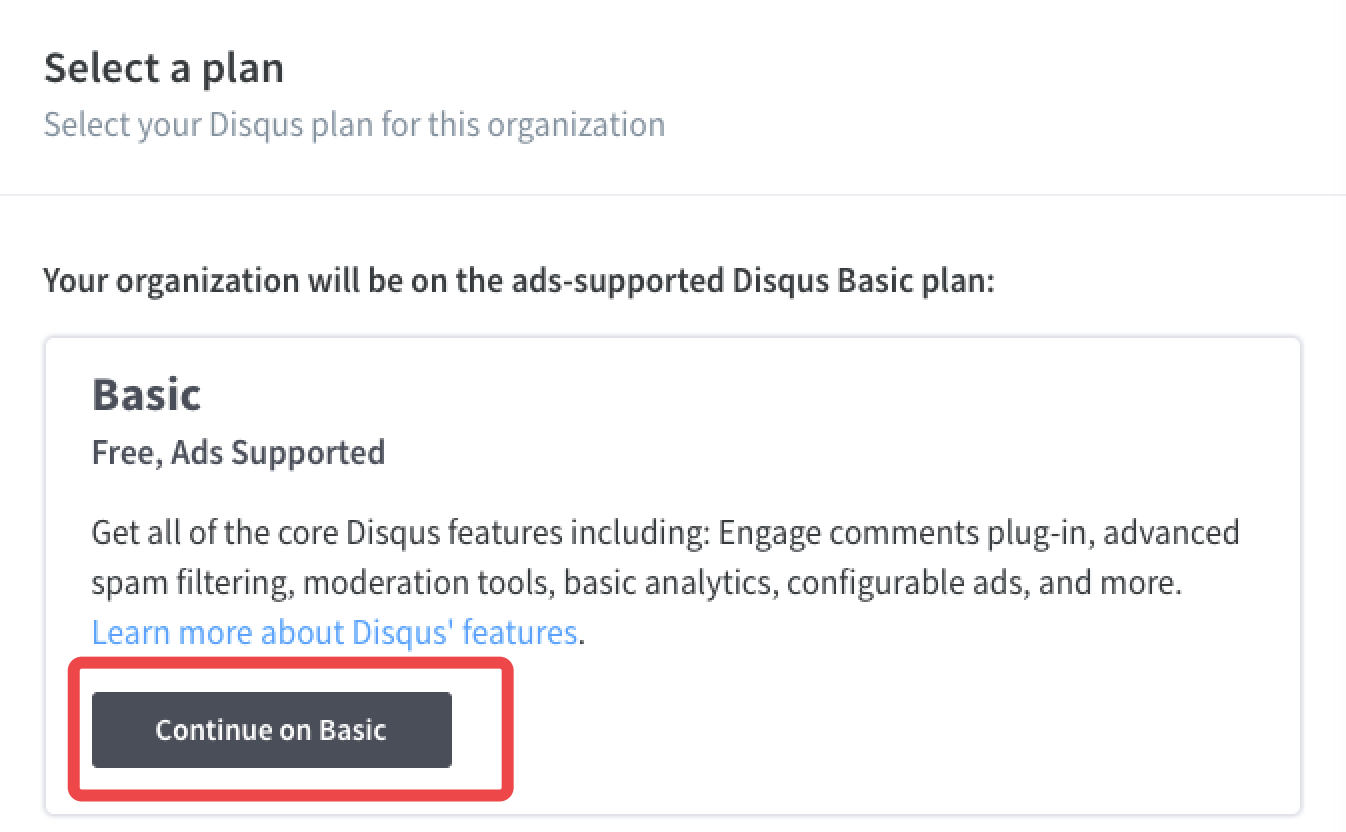 example disqus select a plan page