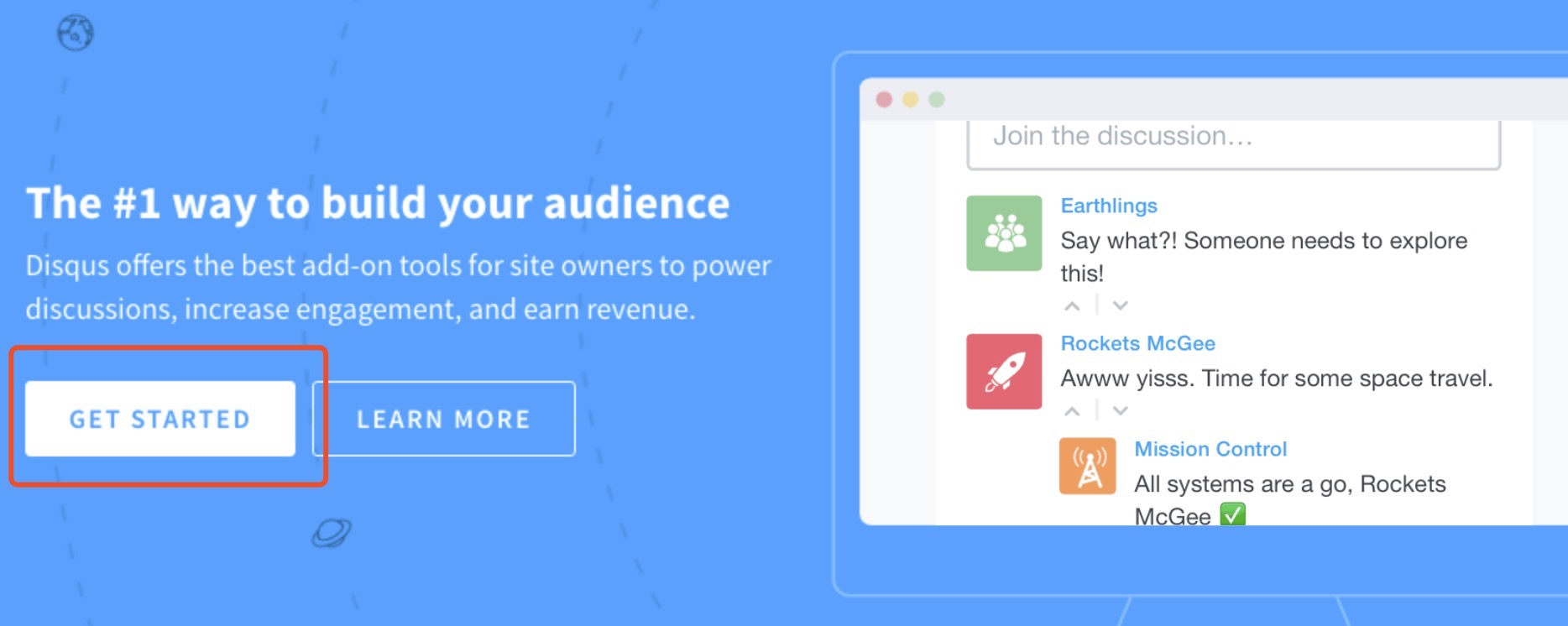 example disqus start page